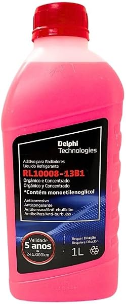 Aditivo de Radiador Orgânico Rosa Delphi 1L Super Concentrado