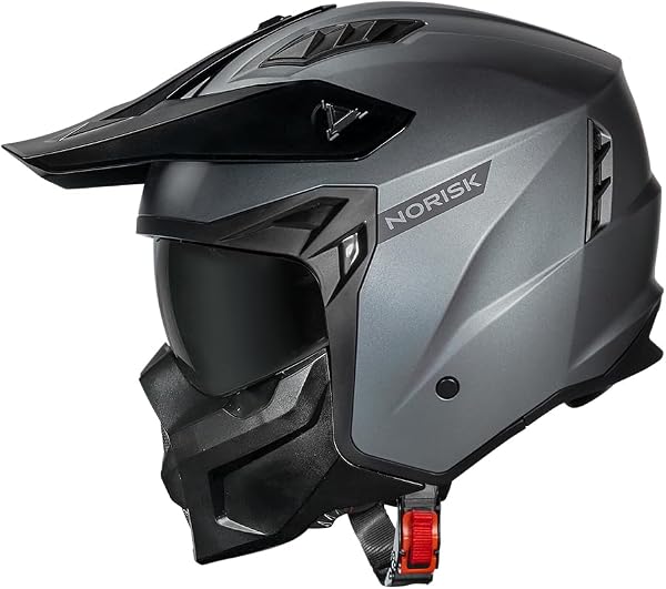 Capacete Aberto Norisk Darth II 4 em 1 Pala Titanium