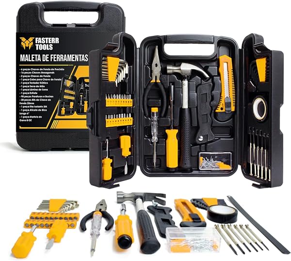 Kit Jogo de Ferramentas Fasterr 142 Peças com Maleta Organizadora