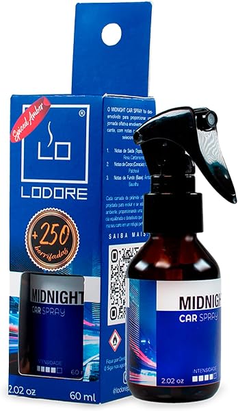 Lodore Aromatizante Automotivo Spray Midnight Âmbar e Cedro 60 ml