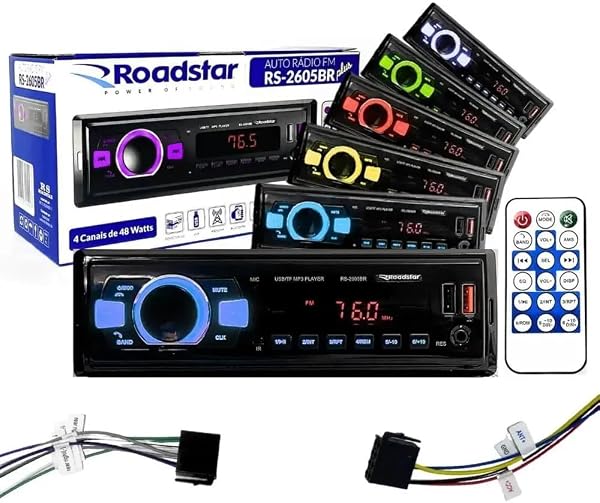 Rádio Automotivo Bluetooth Mp3 Player USB SD Roadstar RS2605BR