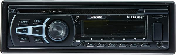 Som Automotivo Disco 1 Din Bluetooth CD MP3 WMA 4x25WRMS Multilaser P3322